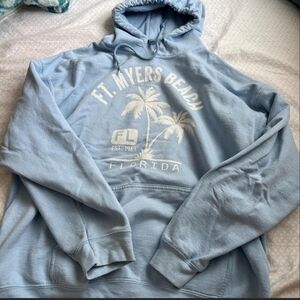 Gildan Light Blue Ft Myers Beach Hoodie